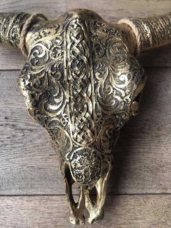 Skull buffelschedel - SKULL - Skull voor aan de muur - Buffelschedel - Wanddecoratie - Dierenschedel - Dierenhoofd - Decoratie - 40 cm breed