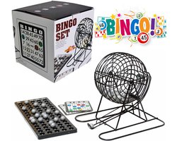 Bingo Spel - Bingomolen - Bingoballen - Bingo kaarten - Fiches - Spelbord - Bingo molen - Metaal - Lotto Kinderspel