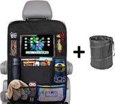 Autostoel organizer + Opvouwbare mini prullenbak bundel - Musthave voor uw autovakantie! - iPad/Tablet houder - Opvouwbaar - Inklapbaar - Rugleuning - Auto opbergsysteem - Kinderen - Waterafstotend - Prullenmand - Licht - Opberg - Universeel - Handig