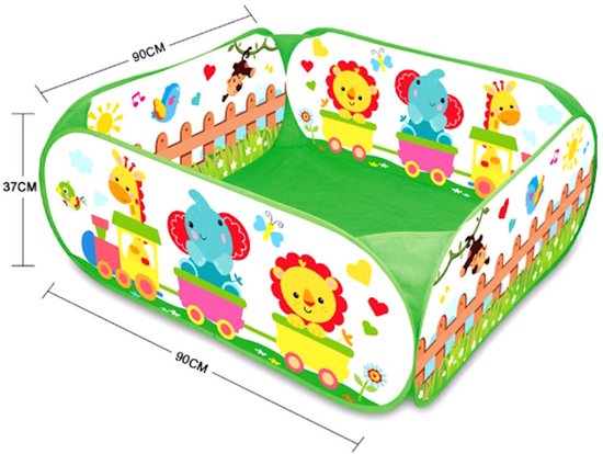 Ballenbak Incl 40 Stuks Ballenbak ballen - Dieren trein print - Ballenbak met 40 ballen voor ballenbak van Merkloos — afbeelding 5