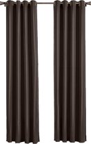 Larson - Luxe effen blackout gordijn - met ringen - 3m x 2.5m - Chocoladebruin