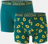 Zaccini Heren boxershort 2-pak Avocado - L - Groen