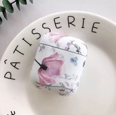 Airpods hoesje - Poppy Flower - AirPods Case - Airpods Cover - Bloem - Beige