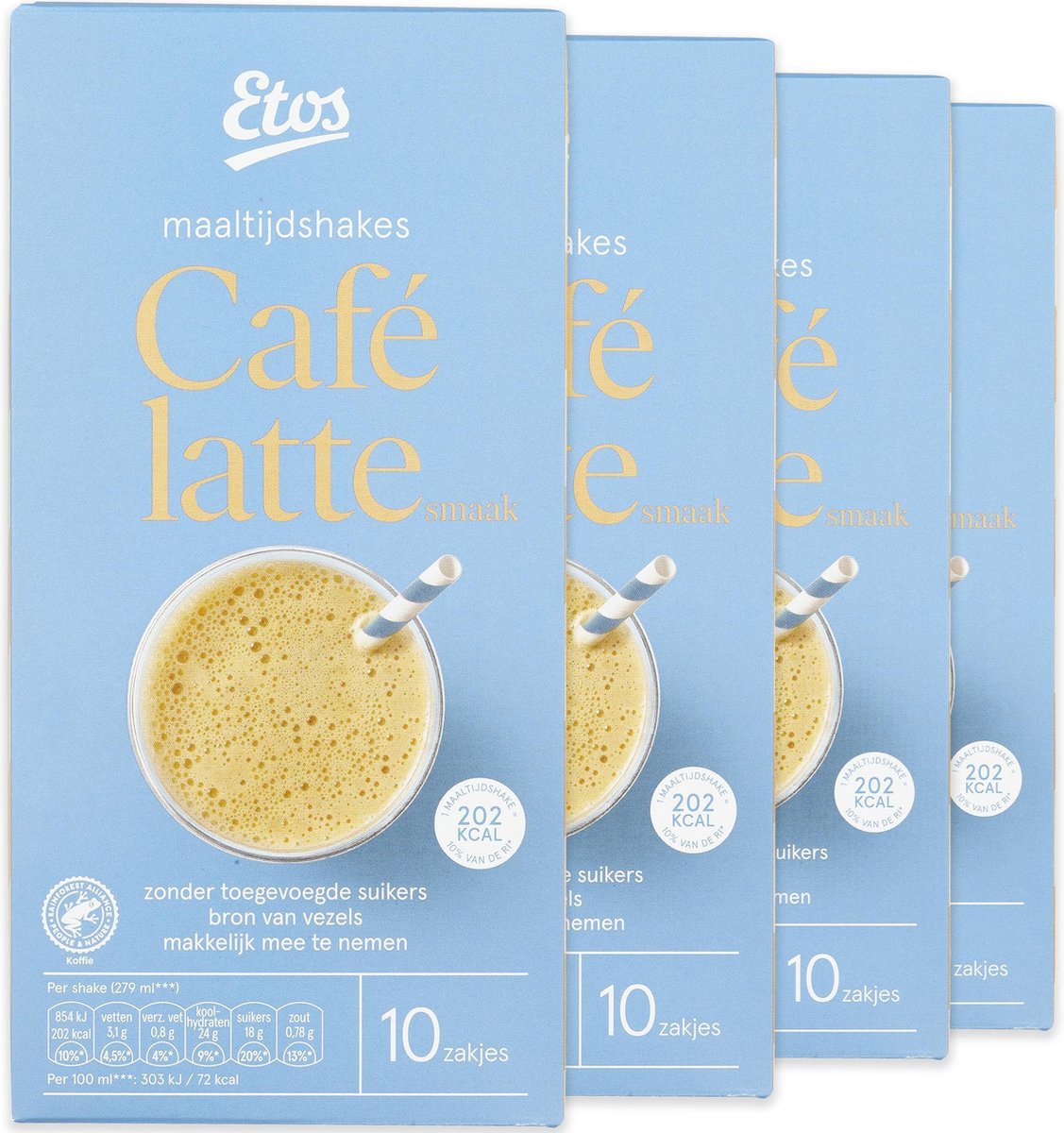 Gemoedsrust Demonteer Toeval Etos Maaltijdshake Café Latte - 40 sachets (4 x 10 zakjes) | bol.com