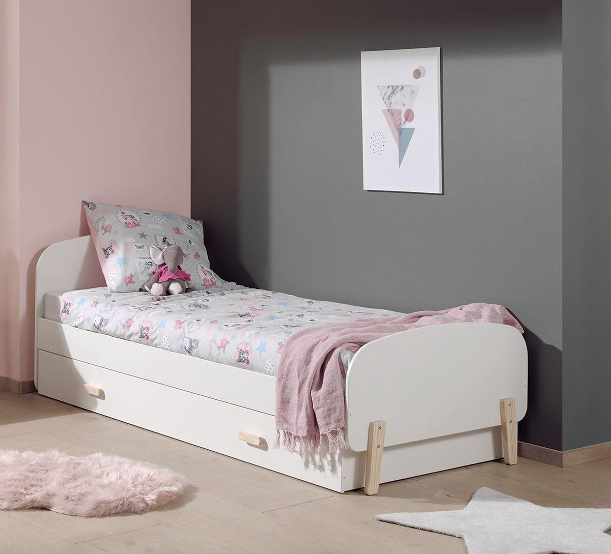 Vipack Kiddy bed 1 persoon bed 90 x 200 cm met lade KICO1114
