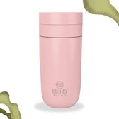 CROSSBLEND Thee & Koffiebeker To Go – 350 ml Travel Mug - RVS Thermosbeker Met Theefilter – Duurzame Reisbeker - Lekvrij – 6 Uur Warm & Koud