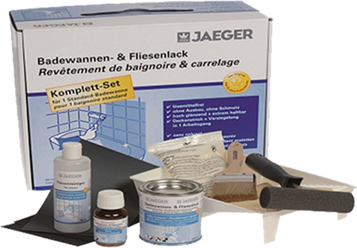 Vistapaint JAEGER Badkuiplak - renovatie badkuiplak - Voor het renoveren en verfraaiing van badkuipen, douchebakken - set 2.80 m²