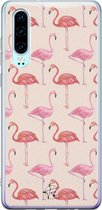 Huawei P30 hoesje - Flamingo - Siliconen - Soft Case Telefoonhoesje - Print - Roze