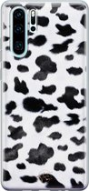 Huawei P30 Pro hoesje - Koeienprint - Siliconen - Soft Case Telefoonhoesje - Print - Zwart