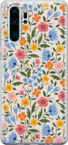 Huawei P30 Pro hoesje - Romantische bloemen - Siliconen - Soft Case Telefoonhoesje - Bloemen - Multi