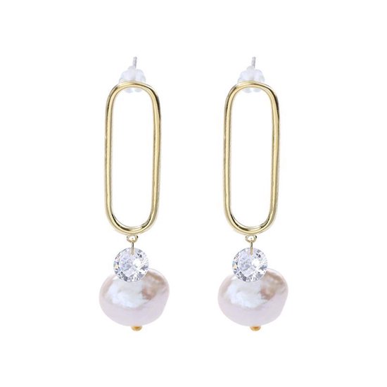 Boucles d'oreilles Perles - Argent S925 avec or 18 carats