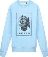 Collect The Label - Hippe Trui - Wereldbol Sweater - Licht Blauw - Unisex - XXL