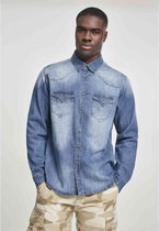 Urban Classics Overhemd -S- Riley Denim Blauw