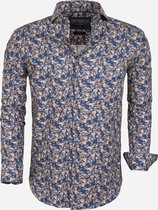 Overhemd L.Mouw 57000 Dark Navy Off White