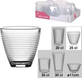 Luxe waterglas - Met ribbels - Set van 6 - 25cl