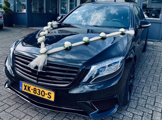 Organza M Harten bruidspaar roze deco decoratie autosieraad huwelijk Organza M Harten bruidspaar roze deco decoratie autosieraad huwelijk