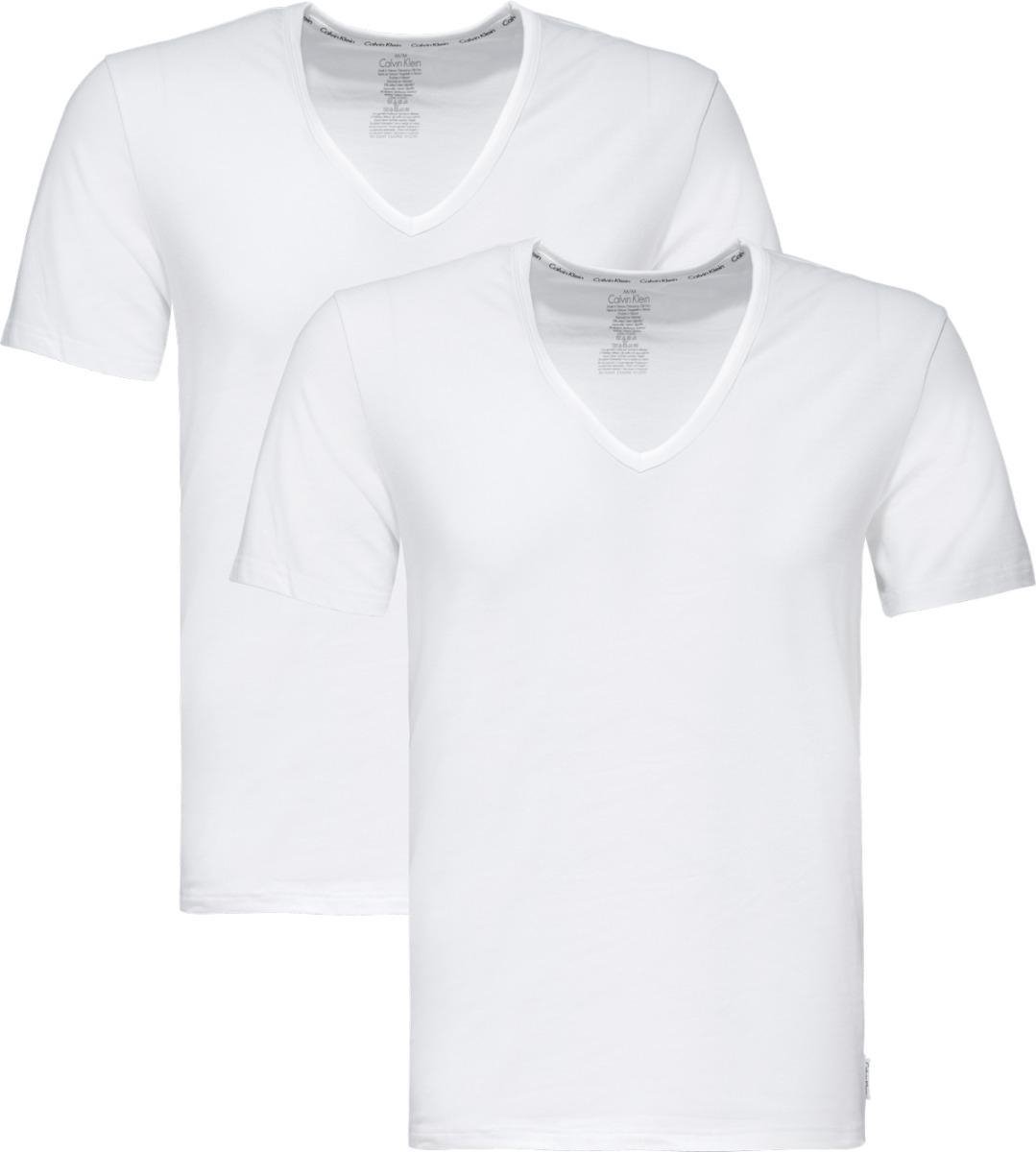Basis 2-pack V-hals T-shirts Wit 