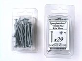 Spaanplaatschroef verzinkt plat verzonken kop PZ 4,0x50mm 1doosje bevat 29 schroeven