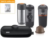 Wacaco Nanopresso Dolce Gusto Complete Set - Zwart - Nieuw - Nespresso - Dolce Gusto capsule adapter - Vessel - L-case - Gratis Kyboka koffie-etui - Koffiezetter - Voordeel - Nieuw - Duurzaam