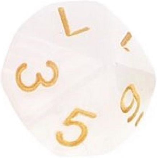 Thumbnail van een extra afbeelding van het spel 10-Kantige Dobbelsteen (SET van 10 STUKS) - D10 - Wit Goud - Hoge Kwaliteit - 10 Zijdige Dobbelsteen - Stipco