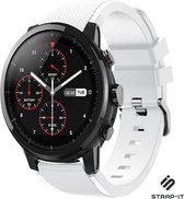 Siliconen Smartwatch bandje - Geschikt voor  Xiaomi Amazfit Stratos silicone band - wit - Strap-it Horlogeband / Polsband / Armband