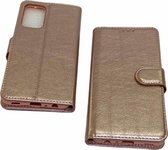 Samsung Galaxy A52 Roze Goud Portemonnee hoesje met pasjes - Boek beschermend Telefoonhoesje
