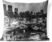 Coussins d'extérieur - Jardin - Winter in Central Park, New York - noir et blanc - 60x60 cm