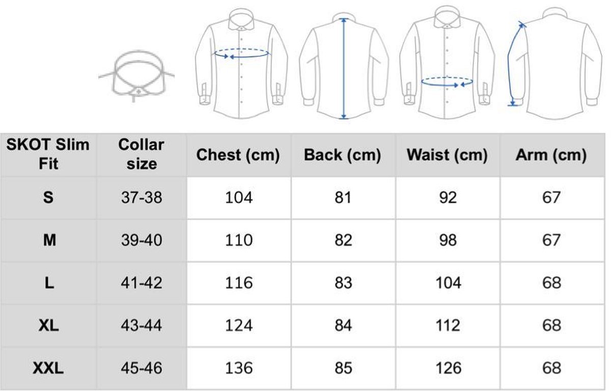 SKOT Duurzaam Overhemd Heren - Hemd Volwassenen - Circular Black - Slim Fit - Zwart - Maat S