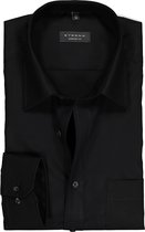 ETERNA comfort fit overhemd - poplin heren overhemd - zwart - Strijkvrij - Boordmaat: 48
