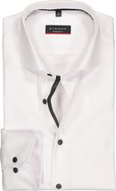 ETERNA modern fit overhemd - niet doorschijnend twill heren overhemd - wit (zwart contrast) - Strijkvrij - Boordmaat: 43