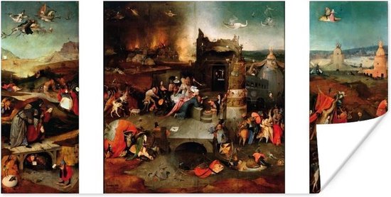 Poster Temptation of Saint Anthony - schilderij van Jheronimus Bosch - 80x40 cm