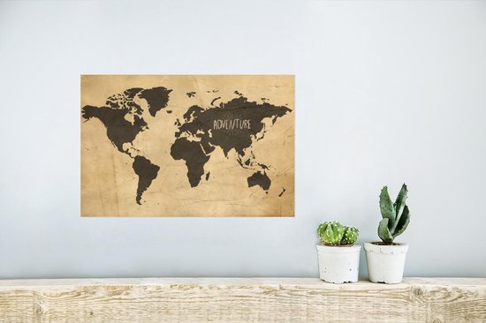 Vintage du monde vintage avec le mot aventure 30x20 cm