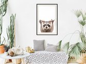 Artgeist - Schilderij - Funny Racoon - Multicolor - 20 X 30 Cm