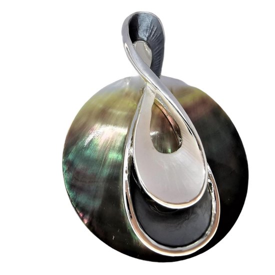 Hanger, R-Design met sierlijke Zinc alloy en ronde Abalone schelp houder.