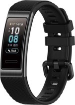 Siliconen Smartwatch bandje - Geschikt voor  Huawei band 3 / 4 Pro silicone band - zwart - Horlogeband / Polsband / Armband