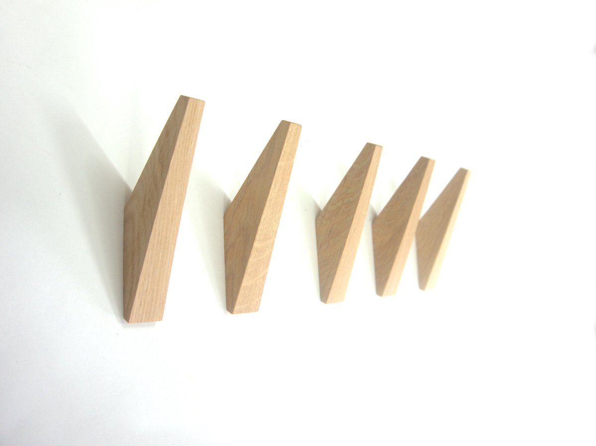 1 stuks kapstokhaak naturel eiken model TUSK