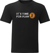 T-Shirt - Casual T-Shirt - Fun T-Shirt - Fun Tekst - Lifestyle T-Shirt - Mood - Peer to Peer - Digital - BTC - Decentralized - Crypto Currency - Bitcoin - It's Time For Plan B - Zw