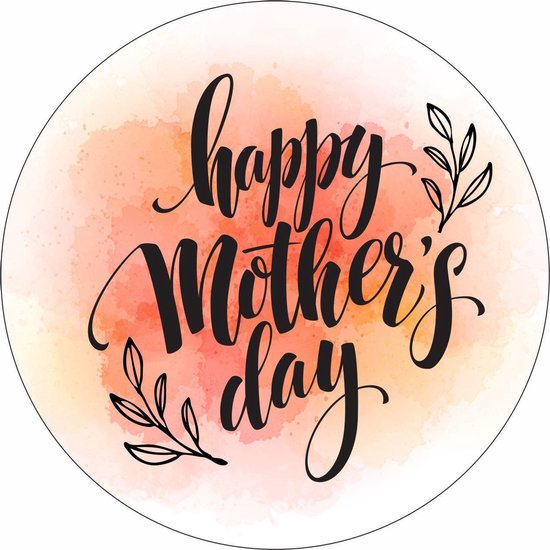 Wensetiket - Sluitzegel - Happy mother's day etiketten - moederdag stickers  - 40 mm -... | bol.com