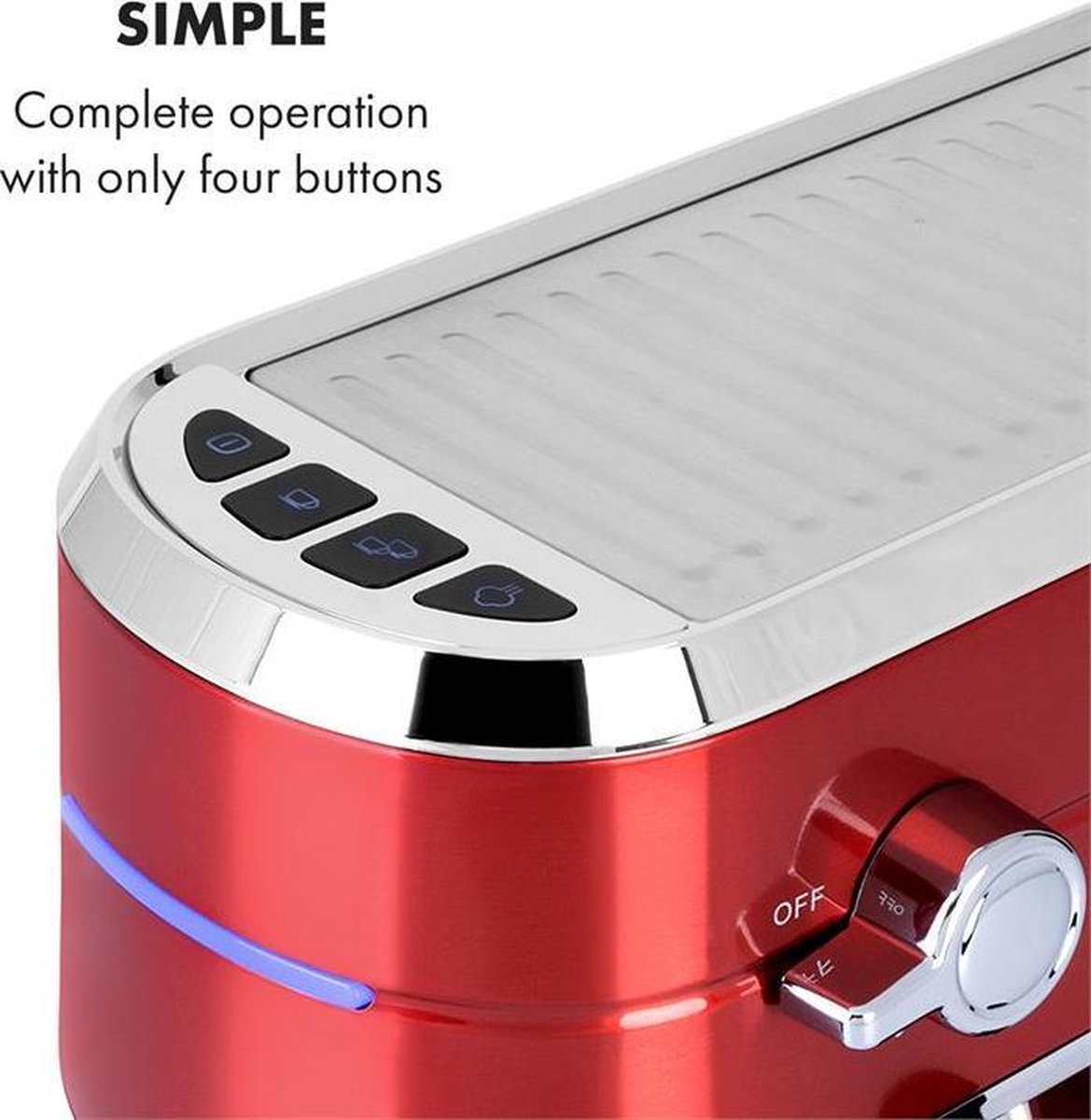 Futura Espresso Maker 20 bar 1450W 20 bar 1,25l roestvrij - afbeelding 3