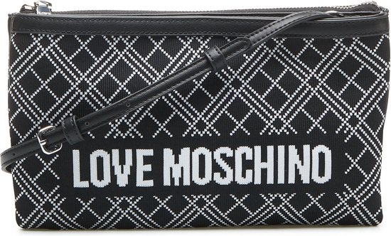 Love Moschino Borsa Fabric Grain Nero Crossbody  - zwart