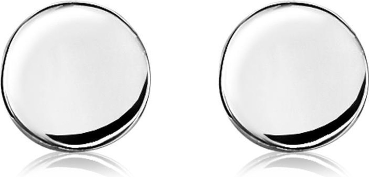 ZINZI zilveren oorknoppen glad rond 6mm ZIO1376