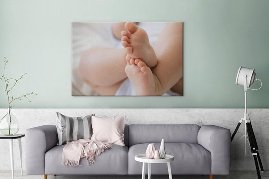Pieds de bébé 120x80 cm - Tirage photo sur toile (Décoration murale salon / chambre)