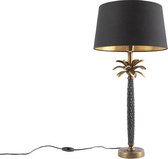 QAZQA areka - Art Deco Tafellamp met kap - 1 lichts - H 705 mm - Zwart - Woonkamer | Slaapkamer