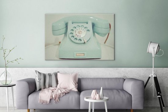 Un téléphone rétro vert 120x80 cm - Tirage photo sur toile (Décoration murale salon / chambre)