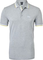 HUGO BOSS Paddy regular fit polo - heren polo korte mouw - lichtgrijs (geel contrast) -  Maat: XXL