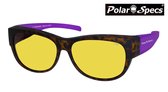 Polar Specs® Overzet Nachtbril PS5097 – Mat Havana/Purple – Polarized Nightdriving – Medium – Women