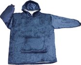 Hoodie- Plaid met mouwen- deken met mouwen- Hoodie deken-Fleecedeken met mouwen - deken met mouwen- Blauw