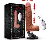 TipsToys Nieuwste Bewegende Dildo Vibrator D4 voor Vrouwen Gspot Clitoris - Dildo gaat op en neer met Verwarming en zuignap Sex Toys | Kleur Beige