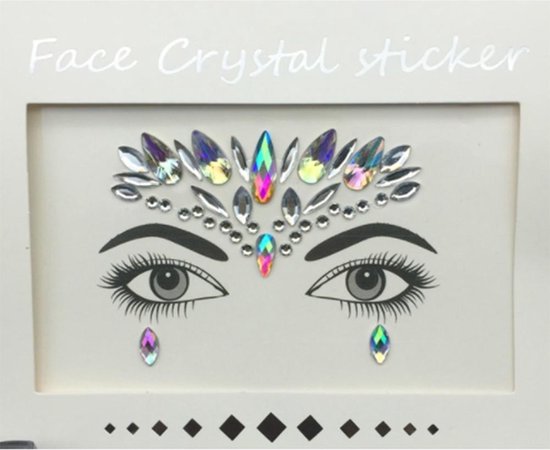 DW4Trading Gezichtsversiering - Gezichtsjuwelen - Tattoo Sticker - Face Jewels -  Festival - Decoratie Crystal 15
