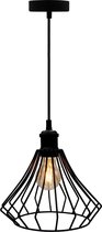 Hanglamp Kiki - zwart - industrieel | Ideaal voor in de woonkamer, eetkamer of slaapkamer